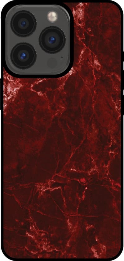 Smartphonica Telefoonhoesje voor iPhone 13 Pro met marmer opdruk - TPU backcover case marble design - Rood geschikt voor iPhone 13 Pro