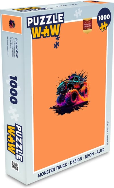 Puzzel Monster truck - Design - Neon - Auto - Legpuzzel - Puzzel 1000 stukjes volwassenen