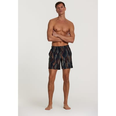 Shiwi Stretch Swimshort Wild Leaves Black Größe: S | Badehosen Outlet | Herren | Schwarz