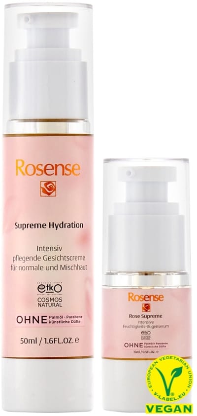 Rosense-Verzorgingsset-Rozencreme voor de normale en gecombineerde huid -Oogserum -100% Puur