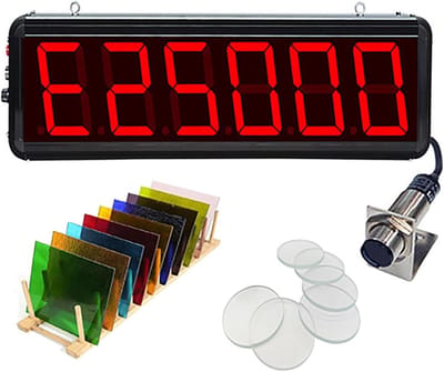 LED Teller - Telapparaat - Productie Tellen - Speciaal voor Glas - 6 Cijfers - Rood
