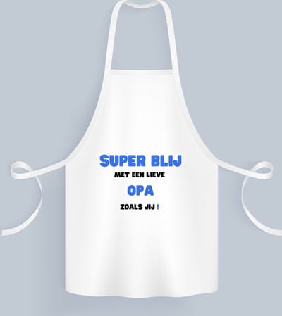 Akyol - super blij met een lieve opa zoals jij Keukenschort - Opa - de liefste opa - verjaardag - cadeautje voor opa - opa artikelen - kado - geschenk - 82 bij 71 cm