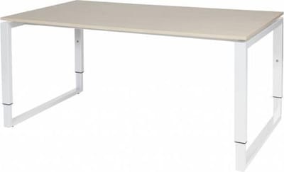 Verstelbaar Bureau - Domino Plus 160x90 Eiken - wit frame