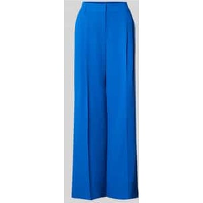 Straight Fit stoffen broek met vouwplooi