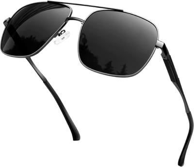 Zonnebril Gepolariseerd Voor Heren en Dames Klassieke Retro Mode Met UV400 Bescherming Rechthoekige Zonnebril Unisex