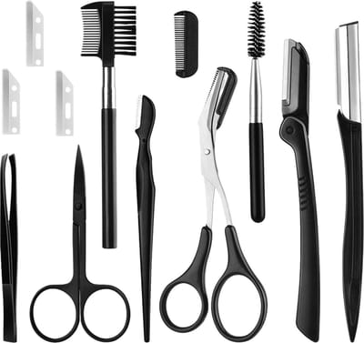 Wenkbrauw epilator set - met wenkbrauw trimmer, tweezer pincet, scheermesje, epilator, borstel, schaartje en mesje - Wimpers - Wenkbrauw epileren - Epileer set - Beauty pakket - Cadeau voor vrouw