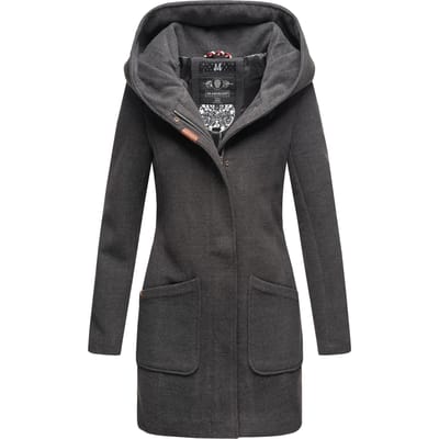 Marikoo dames wintermantel met capuchon en getailleerd model