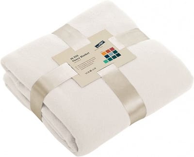 James & Nicholson Fleece bankdeken/plaid - 1x - offwhite - 130 x 170 cm - 240 grams - pluisvrij - wasbaar