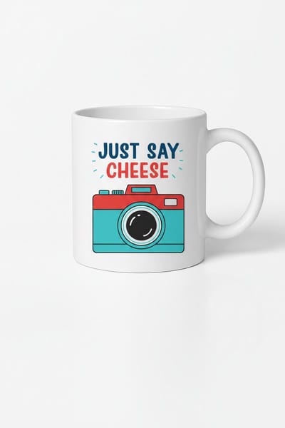 Just Say Cheese Koffiemok - Fotografie Cadeau voor Koffieliefhebbers