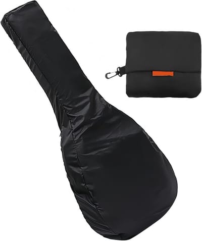 Akoestische Gitaar Tas Regenhoes - Waterdichte Bescherming met Lichtgewicht en Vouwbaar Ontwerp, Zwart, Ideaal voor Muzikanten en Gitaarliefhebbers