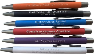 Personalisatie Metalen Ballpen Set met Zachte Grip en Blauwe Inkt