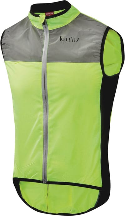 Wowow mouwloos fiets Reflectievest 1.1 Fietsjas - Maat XXXL - Unisex - geel/zilver/zwart
