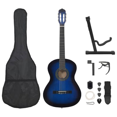 vidaXL - 12-delige - Gitaarset - klassiek - beginner - 4/4 - 39" - blauw