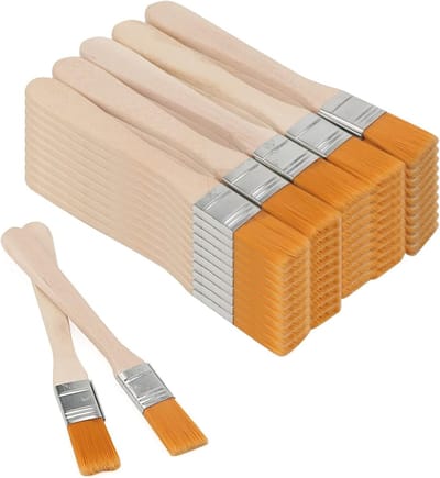 50 Stuks 15mm Chip Verfkwasten, Houten Nylon Verfkwasten voor Schilderen, DIY en Schoonmaakprojecten