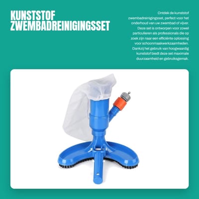 Dailygoods- Zwembadreinigingsset Hoogwaardige Kunststof - Onderhoudskit - Telescoopstang Geschikt - Eenvoudig te Bedienen - Slangkoppeling - Ideaal voor Zwembaden/Spa's - Zwembadstofzuiger