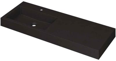 INK Momento Wastafel Quartz Wasbak Links met 1 Kraangat - 1200x450x90 mm - Quartz Zwart