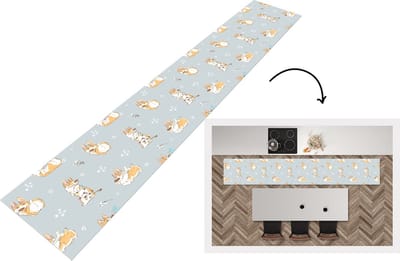 Keukenloper - Loper keuken - Patroon - Hond - Corgi - 300x50 cm - Keukenloper vinyl