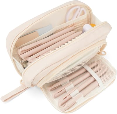 Dailygoods- Pennenetui Grote Capaciteit - Schooletui - Pennenetui voor Kinderen - Pennenetui voor Studenten - 3 Vakken - 20 x 12 x 5 cm - Scholetui