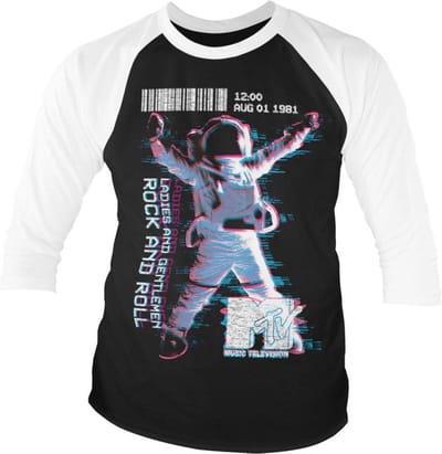 MTV Raglan top -S- Moon Man Zwart/Wit