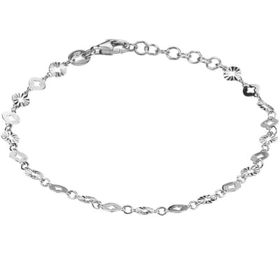 Zilver Gerhodineerde Armband rondjes 4 1332773