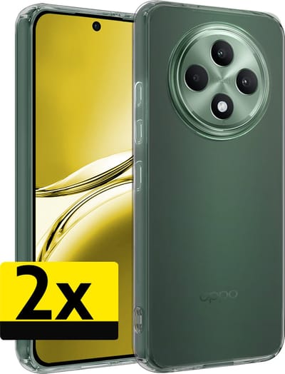 Hoesje - 2 Stuks - Geschikt voor Oppo Reno 12 F - Sterk & Shockproof - Case Siliconen - Back Cover - Telefoon Hoes - Telefoonhoesjes - Transparant