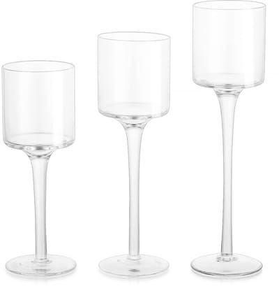Dailygoods - Set van 3 Elegante Theelichthouders van Glas