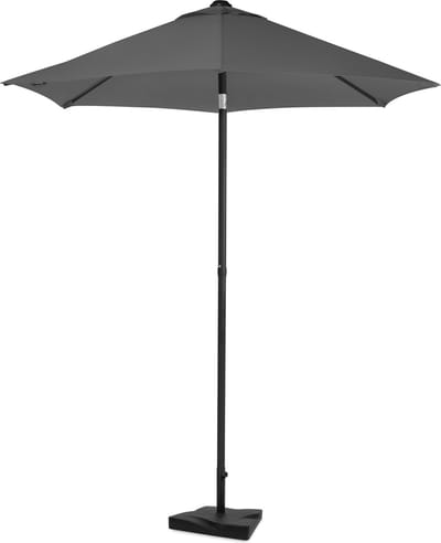 VONROC Premium Parasol Torbole – Ø200cm - Duurzame stokparasol – combi set incl. parasolvoet van 20 kg - UV werend doek - Grijs – Incl. beschermhoes