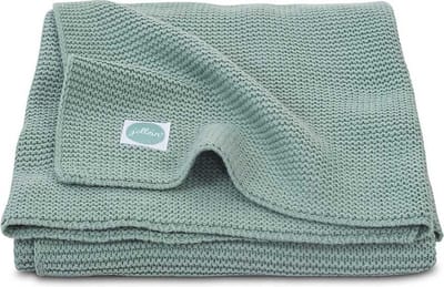 Jollein - Deken Wieg 75x100cm - Wiegdeken, Wiegdekentje, Dekentje Baby - Basic Knit - Forest Green