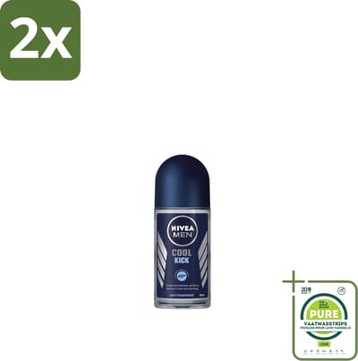 NIVEA MEN - Deodorant Roller - Cool Kick - 50 ml - Voordeelverpakking - 2 stuks - Anti-transpirant - Zweetbehandeling