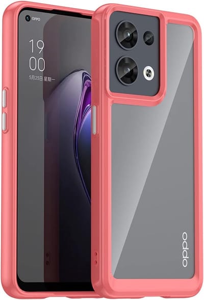 Geschikt voor Oppo Reno 8 5G schokbestendig bumper hoesje - Rood