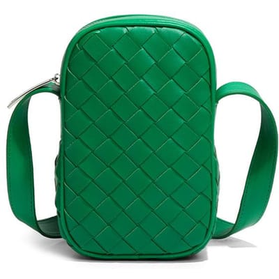 Zomer Verticale Telefoontas, Geweven Schoudertas, Mini Tas, Multifunctionele Crossbody Tas blue