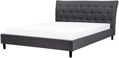 SAVERNE - Tweepersoonsbed - Donkergrijs - 180 x 200 cm - Polyester