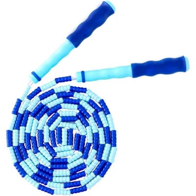 Corde à sauter réglable en longueur, sans nœuds, écologique, avec poignée confortable pour tous les âges, design durable à perles pour le fitness