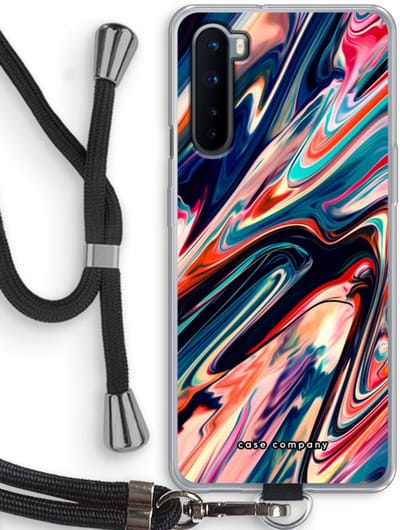 Case Company® - Hoesje met koord geschikt voor OnePlus Nord hoesje met Koord - Quantum Being - Telefoonhoesje met Zwart Koord - Bescherming aan alle Kanten en Over de Schermrand