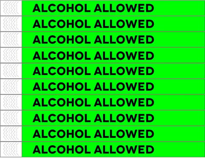 CombiCraft No Alcohol Allowed Tyrex Polsbandjes - per 100 stuks