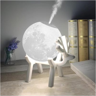Luchtbevochtiger Maanlamp - Diffuser Nachtlamp - Creëer Binnenklimaat - Ultrasone Mist Maker - 880ML - C