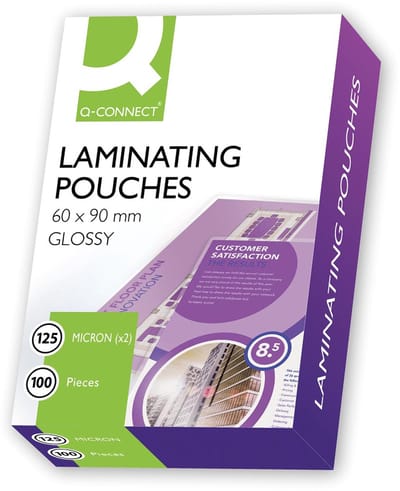 Q-CONNECT lamineeretui 2x 125 micron 60x90mm 100 stuks