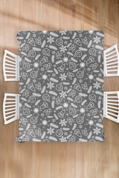 Kerst Tafelkleed - Kerstmis Decoratie - Tafellaken - Patronen - Kerstmis - Decoratie - 180x240 cm - Kerstmis Versiering - Tafeldecoratie Kerstmis - Kerstdecoratie tafel - Tafelversiering