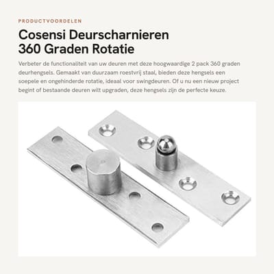 Dailygoody - Deurscharnieren - 360 Graden Rotatie - Roestvrijstaal - Scharnieren voor Kastdeuren - Duurzaam en Veilig