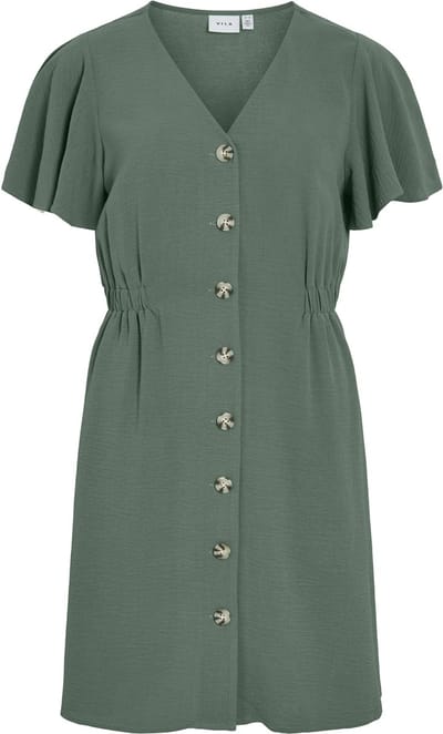 VILA - VIGABSEN S/S V-NECK SHORT DRESS/KA - Dames - Mini jurken