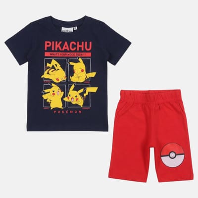 Pokémon Pikachu Pyjama Shortama Jongens – 100% Katoen – Zwart – Maat 104