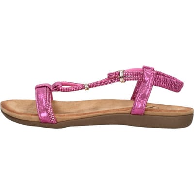 SUB55 Comfortabel Sandalen Plat - Fuchsia - Maat 37