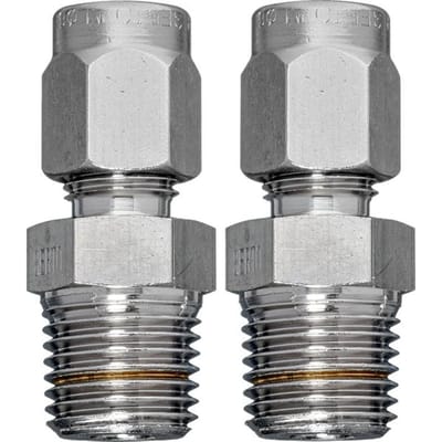 Pijpconnector Messing Pijp 6 mm Naar G 1/4'' Buitendraad [2 stuks]