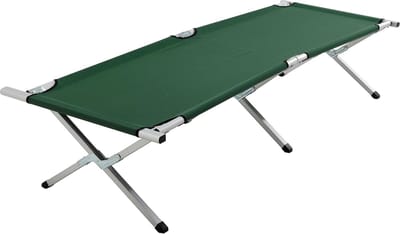 Opklapbaar Campingbed Aluminium XXL - Stevig en Lichtgewicht - Groen