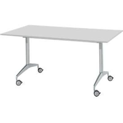 Vergadertafel, 1600 x 800 mm, inklapbaar, lichtgrijs