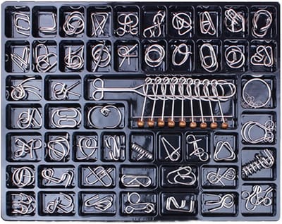 Metalen Draad Puzzelset - Intelligentie Speelgoed - Mentale Training - 50 Unieke Puzzels - 41 x 31 x 0.1 cm