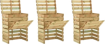 Compostbak Hout - Composteerbak Tuinafval - Afval Verwerken - Geïmpregneerd Grenenhout - 80x50x100cm - Groen