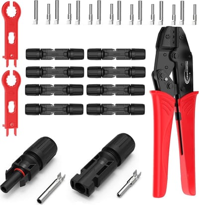 Zonnestroom Krimptang Set voor PV Kabel met Connectoren en Sleutels