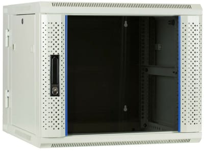 DSIT 9U witte wandkast (kantelbaar) met glazen deur 600x600x500mm (BxDxH) - serverbehuizing - serverrack - serverkast - 19 inch