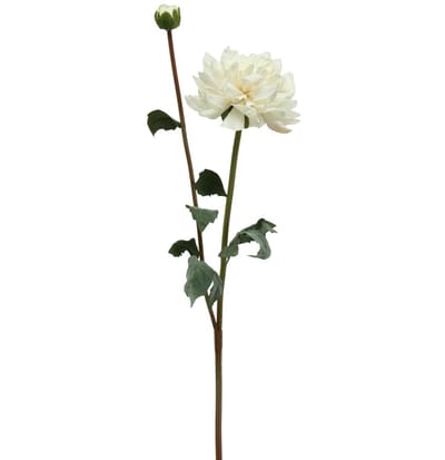 Kunstbloem Dahlia Wit Kunstbloem met knop H57cm
